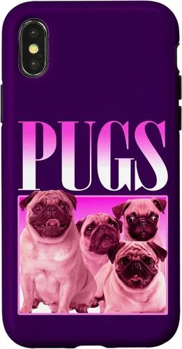 Vista 5 de iPhone 16 Pugs Bootleg Rap Lindo Pug Dog Pet Owners Retro 90's Poster Case