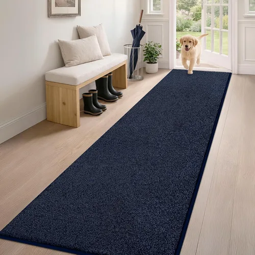 Vista 55 de PURRUGS Tapete para puerta con atrapamiento de suciedad, 20 x 31.5 pulgadas, antideslizante, lavable a máquina, tapete para puerta de perro, tapete