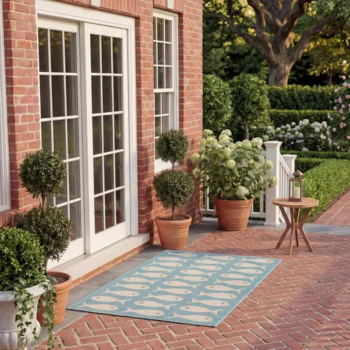 Vista 30 de SAFAVIEH Alfombra lavable para exteriores, colección Patio de 2.3 x 6.7 pies, color negro y beige, no desprende pelusa y fácil limpieza, ideal