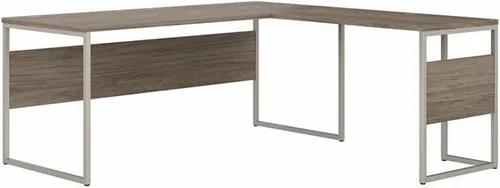 Vista 12 de Bush Business Furniture Escritorio híbrido en forma de L de 72W x 30D con patas de metal en nogal negro
