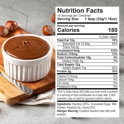 Vista 2 de Eastanbul Crema de cacao y avellana, 11.6 onzas, chocolate y avellana para untar, sin aceite de palma, rico y cremoso 35% de nueces, sin gluten