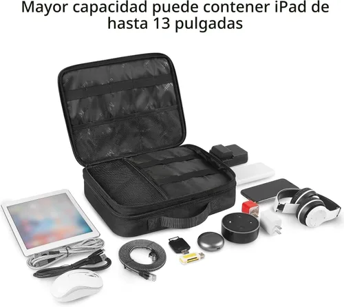 Vista 7 de MATEIN Bolsa organizadora de cables, bolsa de almacenamiento de viaje Negro (Antique Black)