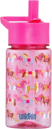 Vista 9 de Wildkin Botella de agua Tritan para niños de 16 onzas con tapa de popote a Unicornio