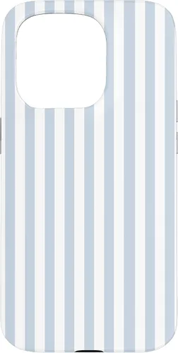 Vista 14 de Funda con patrón geométrico de rayas blancas y azul claro para iPhone 17