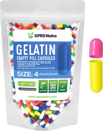 Vista 26 de XPRS Nutra Cápsulas vacías tamaño 4 – 100 cápsulas pequeñas de gelatina vacías – Pastillas de relleno de cápsulas de bricolaje – Cápsulas de gel