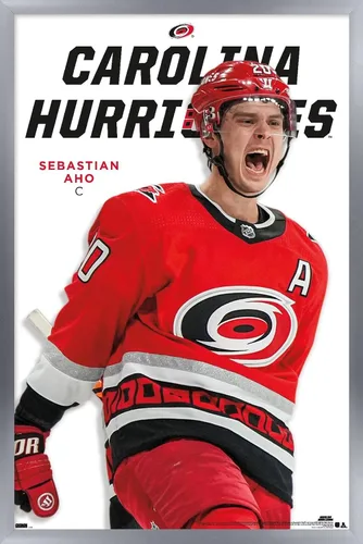 Vista 8 de Trends International NHL Carolina Hurricanes - Póster de pared Sebastian Aho Feature Series 23, 34 pulgadas de largo x 22.4 W, paquete de póster
