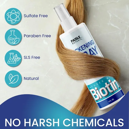 Vista 3 de Suero engrosador de cabello con biotina para el crecimiento y el volumen del cabello, bloqueador DHT para la prevención de la pérdida de cabello