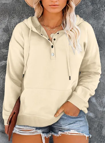 Vista 2 de Eytino Sudadera con capucha para mujer de talla grande casual de manga larga con cordón con bolsillo 1X-5X