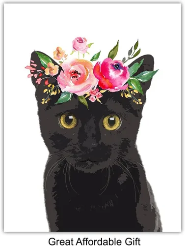 Vista 6 de Regalos para amantes de los gatos para mujeres de 11 x 14 pulgadas, bonito arte de pared de gato atigrado, decoración de habitación para dormitorio