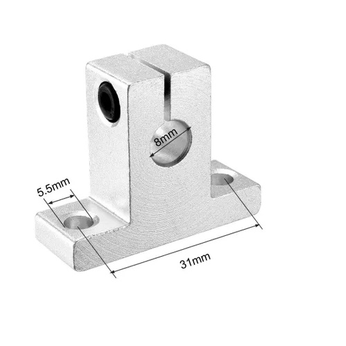 Vista 3 de uxcell Soporte de guía de riel de barra de sujeción lineal de aluminio SK8 para eje de 0.315 in de diámetro