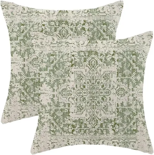 Vista 20 de Fundas de Almohada Antelope 16 x 16 Pulgadas Paquete de 2, Fundas de Almohadas Decorativas con Estampado de Piel de Animal de Lino para Exteriores