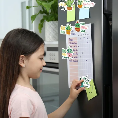 Vista 5 de Kanayu 16 imanes de nevera divertidos para plantas, juego de palabras para plantas, decoración magnética para el hogar, cocina, decoración magnética