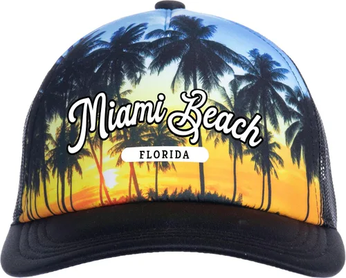Vista 3 de Beaches of Florida - Sombrero de camionero salvavidas rojo y blanco, sombrero de béisbol floridano para hombres y mujeres