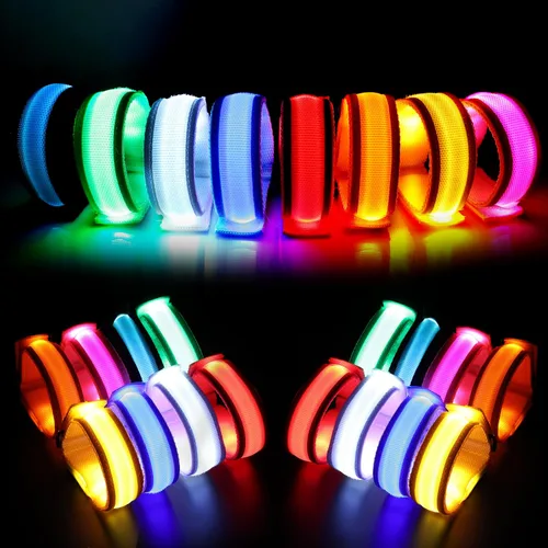 Vista 9 de KIRALUMI 8 pulseras LED que brillan en la oscuridad, pulseras de fiesta de Halloween que brillan en la oscuridad, suministros para Navidad
