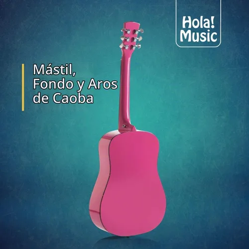 Vista 6 de ¡Hola! Guitarras acústicas dreadnought de lujo, Rosado