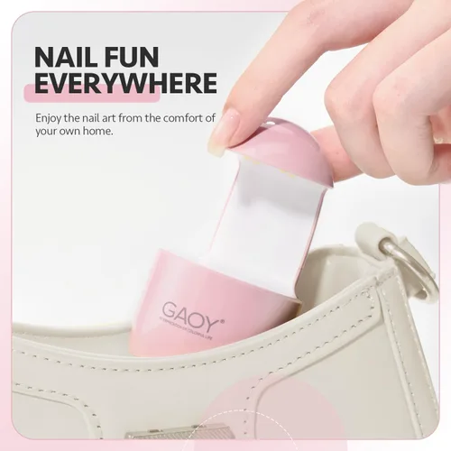 Vista 4 de GAOY Mini luz UV para uñas de gel, pequeña luz de curado, lámpara LED de cáscara de huevo, secado rápido, rosa