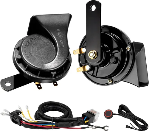 Vista 11 de Bocina de coche 4 unidades de 12 V impermeable bocina automática utilizada para camiones trenes, kit de bocinas de caracol eléctrico universal
