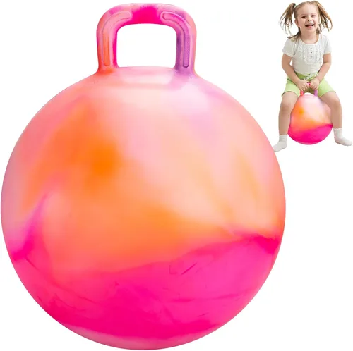Vista 10 de Pelota saltarina Inpodak de 18 pulgadas con asas para niños, juguete de salto y rebote Hippity Hop para niños de 3 a 6 años, incluye bomba y caja
