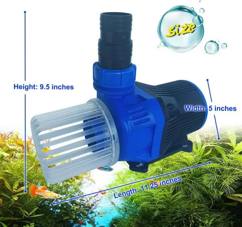Vista 5 de NEZO Bomba de agua para acuario con controlador, sumergible y bomba de retorno de ahorro de energía en línea para acuario, tanque de peces de agua