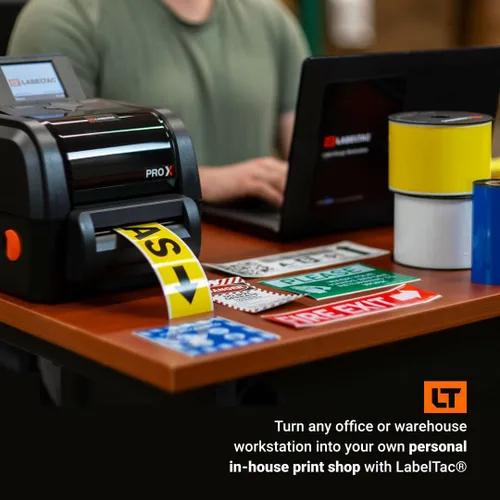Vista 3 de Suministro de etiquetas LT4/LT4P/LTPX 0.5" x 150' Negro Print Long-Lasting Labels on Durable Water & Chemical Resistant Vinyl - Ideal for a Wide