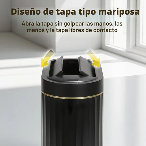 Vista 3 de SYNCVIBE Basurero de Baño con Tapa Butterfly de 2 Galones con Sensor, Bote de Basura Impermeable IPX5, Papelera Delgada Automática, Papelera Bajo