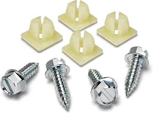 Vista 9 de Kit de tornillos para placa de matrícula - Negro, sujetadores de estilo OEM con retenedores de tornillo de nailon para montar placas de matrícula