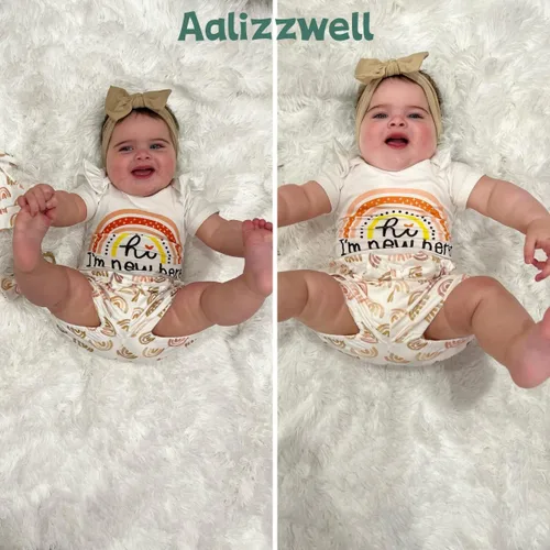 Vista 30 de Aalizzwell Conjunto de pantalones cortos para bebé recién nacido para el verano
