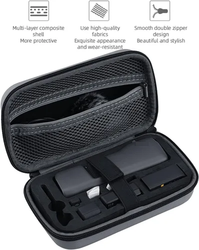 Vista 3 de MOUDOAUER PU+EVA Bolsa de almacenamiento Estuche de transporte Accesorios de cardán de mano para DJI Osmo POCKET 2