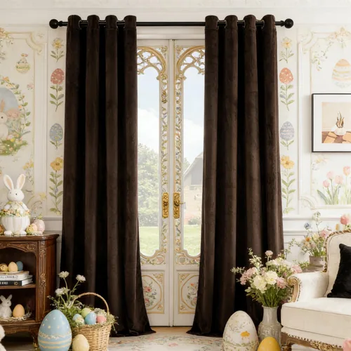 Vista 16 de SNITIE Cortinas de terciopelo de 84 pulgadas de largo con ojales, color verde militar, súper suaves, con aislamiento térmico y reducción de ruido