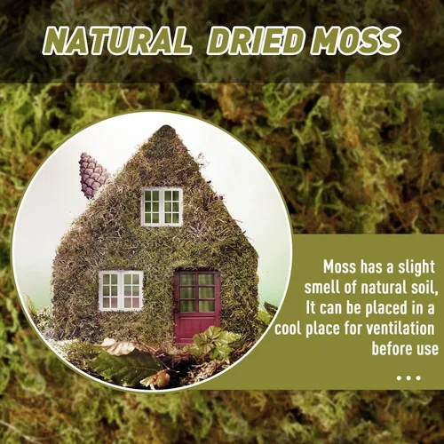 Vista 4 de EBOOT Musgo falso de musgo sintético de 42.33 onzas para plantas en maceta, musgo sintético de gran capacidad para terrario, musgo natural