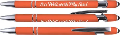 Vista 5 de Greeting Pen Juego de 6 bolígrafos inspiradores cristianos con revestimiento de metal suave al tacto y lápiz capacitivo, paquete de 6