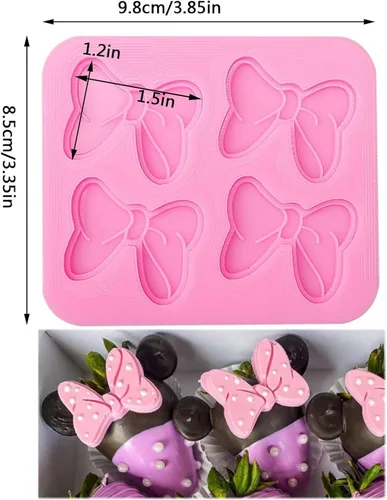 Vista 2 de Molde de silicona para arco, 2 piezas con 4 agujeros, molde de chocolate para arco, moldes de fondant para arcos, moldes de azúcar para caramelos