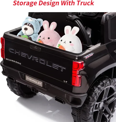 Vista 3 de Chevrolet Silverado GMC Ride en coche con licencia de 12 V, funciona con Negro