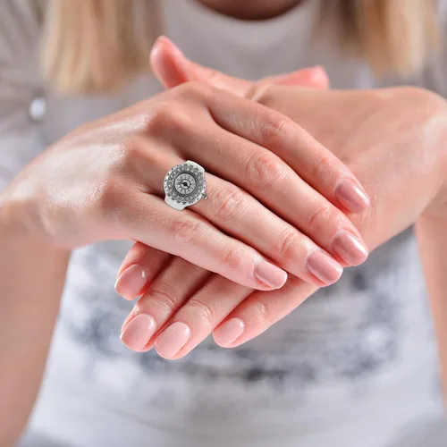 Vista 9 de Hemobllo Trend Fashion - Reloj de anillo para mujer, decoración de dedo de diamante, anillo