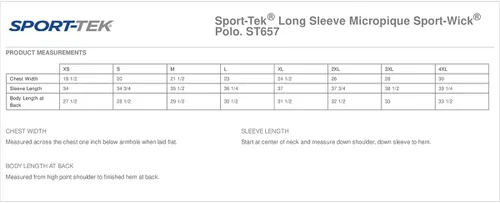 Vista 2 de SPORT-TEK Polo de manga larga Micropique Sport Wick para hombre