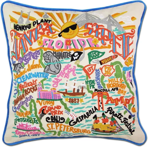 Vista 73 de Catstudio Portland (Oregon) Almohada bordada a mano
