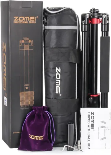Vista 7 de Zomei Trípode de cámara portátil de magnesio monopod de aluminio de 4 secciones superior trípode profesional con cabezal de bola placa de liberación