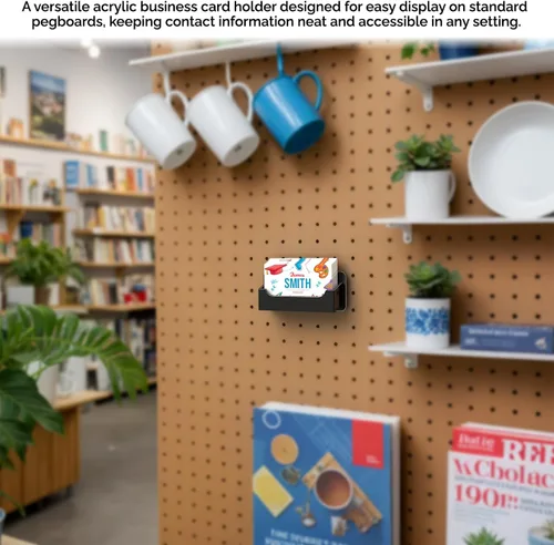 Vista 2 de Marketing Holders Pegboard - Soporte para tarjetas de visita de acrílico para tarjetas de regalo, color negro
