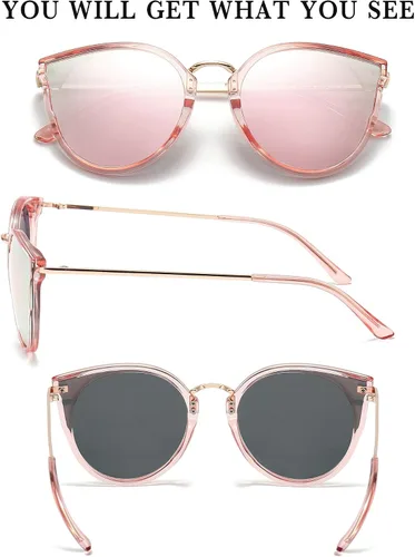 Vista 2 de SUNGAIT Gafas de sol polarizadas para mujer estilo vintage ojo de gato UV400