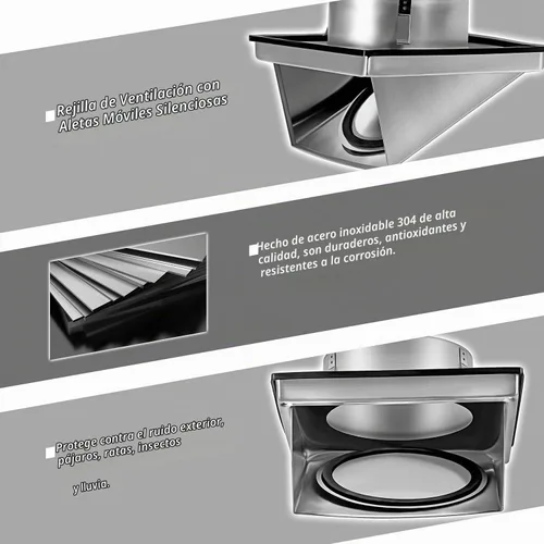 Vista 2 de FRESH SPEED - Salida de ventilación de pared externa de 4 pulgadas con solapa acolchada antirretorno