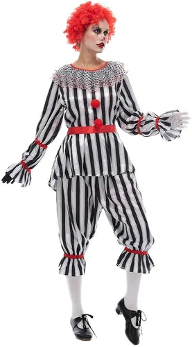 Vista 5 de Disfraz de payaso de circo espeluznante de Halloween para mujer de EraSpooky Multicolorido
