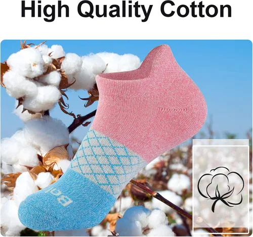 Vista 4 de Calcetines tobilleros casuales para mujer, calcetines atléticos de corte bajo, 6 pares