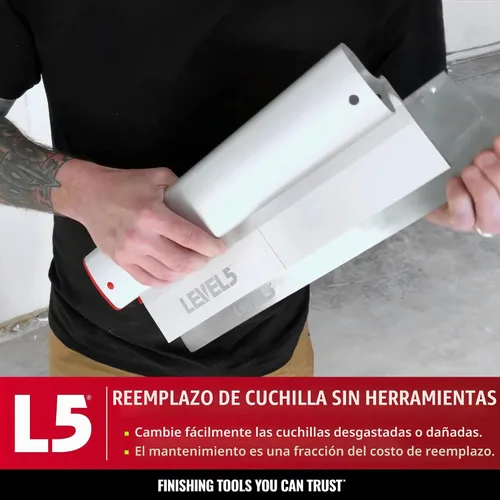 Vista 5 de LEVEL5 Ultimate Skimming Blade Set LEVEL5 Cuchillo para paneles de yeso alisado/derribado Aluminio extruido y construcción de acero inoxidable