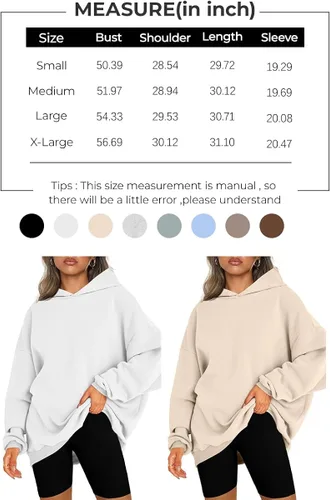 Vista 6 de Trendy Queen Sudaderas con capucha de vellón de gran tamaño para mujer, cómodas, casuales, sueltas, ligeras, ropa de otoño e invierno