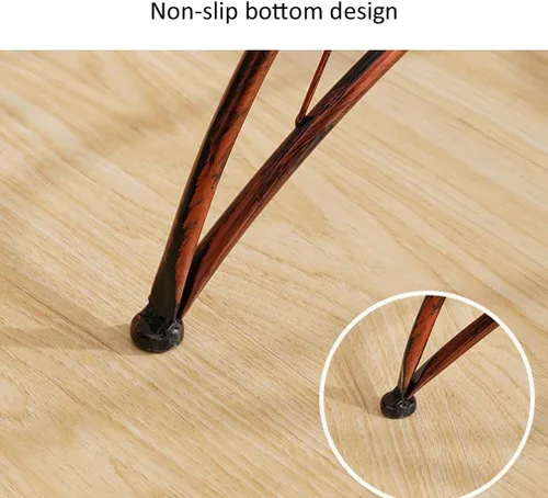 Vista 7 de Soporte de flores de hierro forjado interior,Soporte para macetas de pie en el piso,Soporte para plantas escalonadas para sala de estar, balcón rojo