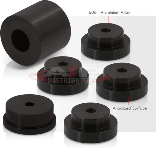 Vista 3 de AJP Distributors 6 unids aluminio sólido diferencial diferencial diferencial montaje buje kit negro compatible/reemplazo para 350Z Z33 Fairlady Z