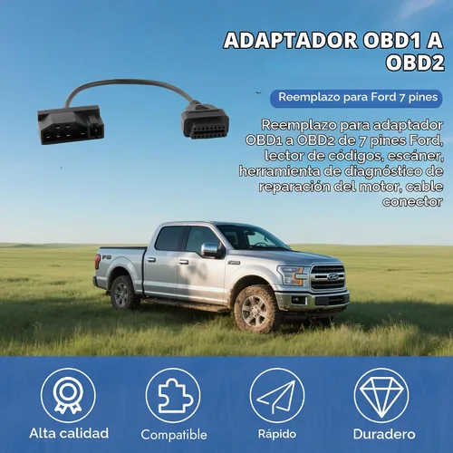 Vista 5 de Adaptador OBD1 a OBD2 para Ford de 7 pines a 16 pines Conector Negro Cable Adaptador OBD Herramienta de Diagnóstico de Reparación Conector