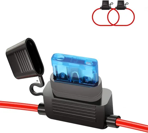 Vista 8 de Paquete de 2 adaptadores de fusible de 12 V para automóvil Add-a-Circuit TAP Adaptador 15A Conector de portafusibles Adaptador de fusible