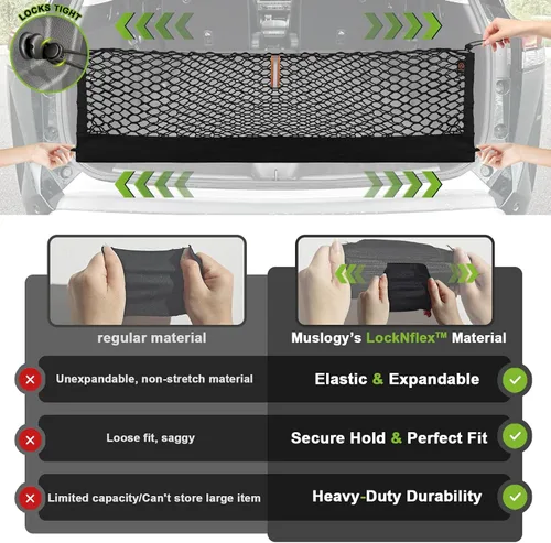 Vista 5 de Muslogy Red de carga para maletero estilo sobre compatible con accesorios Jeep Grand Cherokee L 2021-2024 2025, organizador de maletero de ajuste