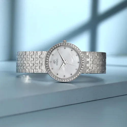 Vista 4 de Relojes para mujer, reloj de enfermera, impermeable, para mujer, pulsera de muñeca, simple, dorado, elegante, impermeable, reloj de cuarzo